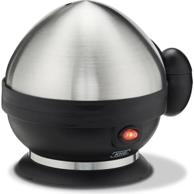 KHG Eierkocher Edelstahl, für bis zu 7 Eier, inkl. Messbecher mit Nadel, 380 W, Edelstahlheizplatte