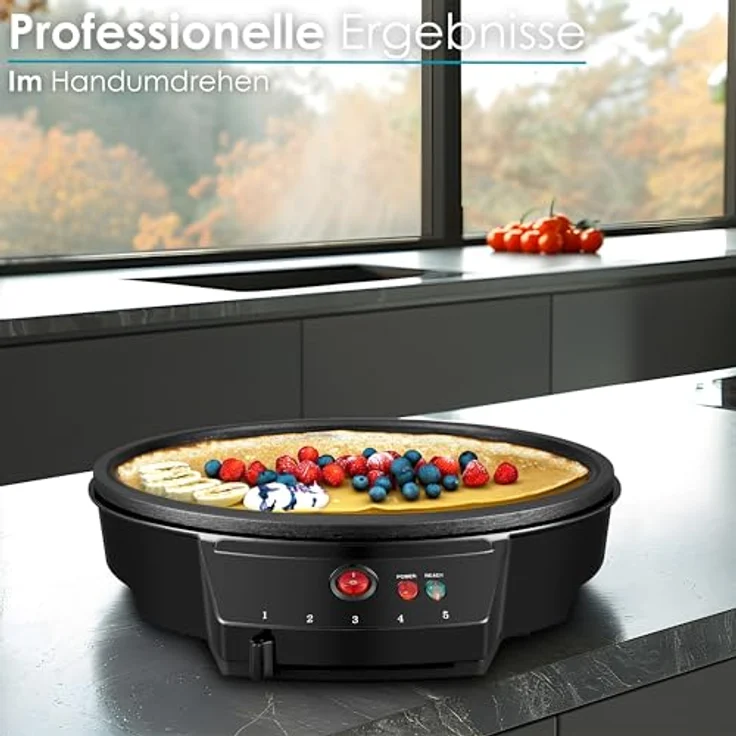 STEINBORG Crêpesmaker SB-2230, 1000 W, Ø 30 cm, Antihaftbeschichtung, Cool-Touch-Griff, Regelbarer Temperaturcontroller – Bild 4