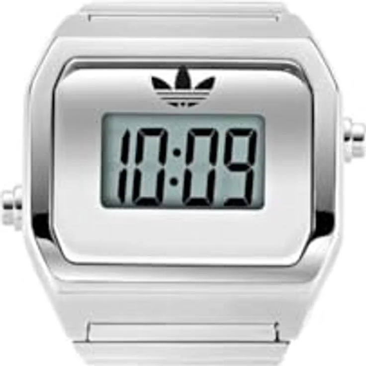 adidas Originals Digital Two Ring Damen Armbanduhr, silber, Edelstahl, digitales LCD-Display, 3-Bar Wasserresistenz – Bild 2