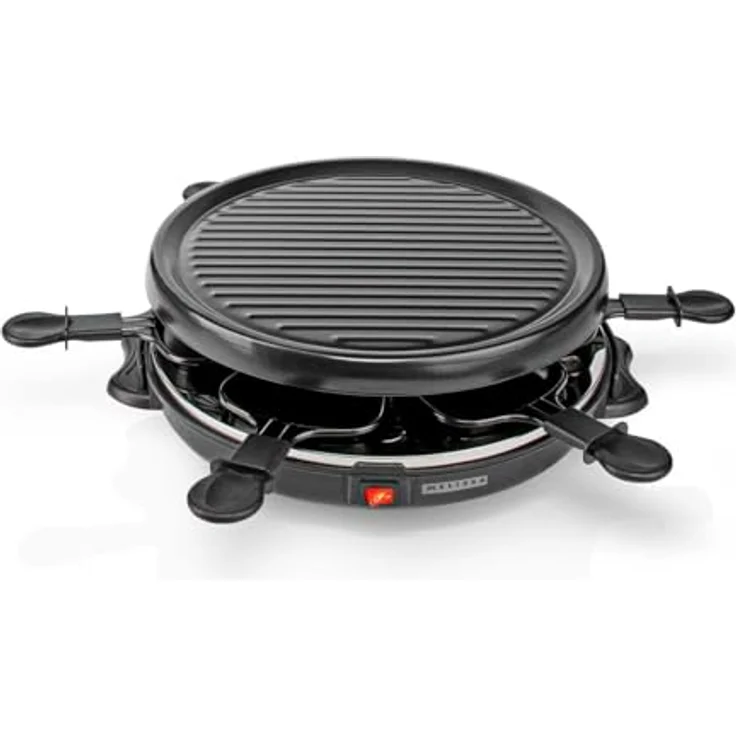 Melissa 16300032 Raclette Schwarz, 800 Watt Gourmet-Set für bis zu 6 Personen mit abnehmbarer Grillplatte 29 cm – Bild 3