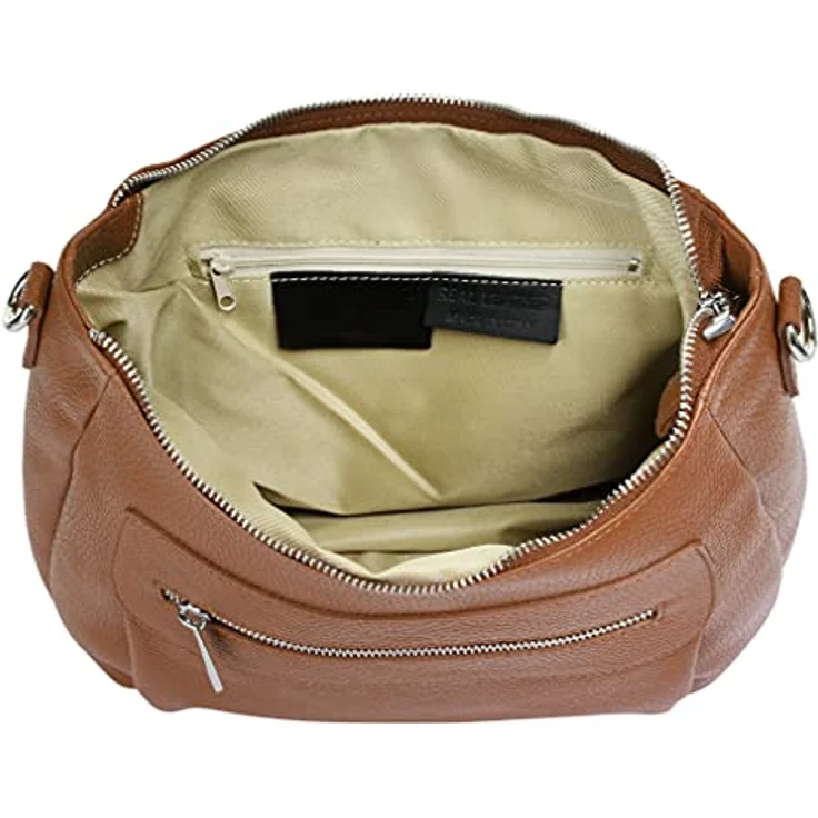 Samantha Look Umhängetasche, echtes Leder, Made in Italy, 25x30x7 cm, verstellbarer Schultergurt – Bild 6