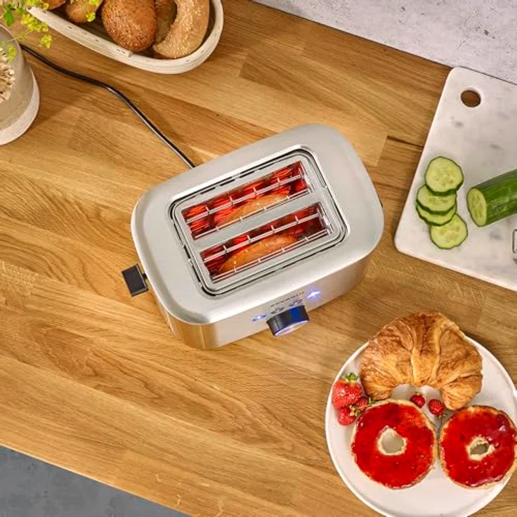 Severin AT 2510 Doppelschlitztoaster, 800W, 7 Bräunungssufen, edelstahl – Bild 5