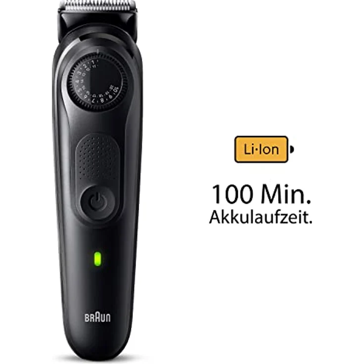 Braun Barttrimmer BT5420, Trimmer/Haarschneider Herren, Haarschneidemaschine mit ultrascharfer Klinge, 40 Längeneinstellungen, Tasche, 100 Min. kabellose Laufzeit, wasserdicht, Geschenk Mann – Bild 6