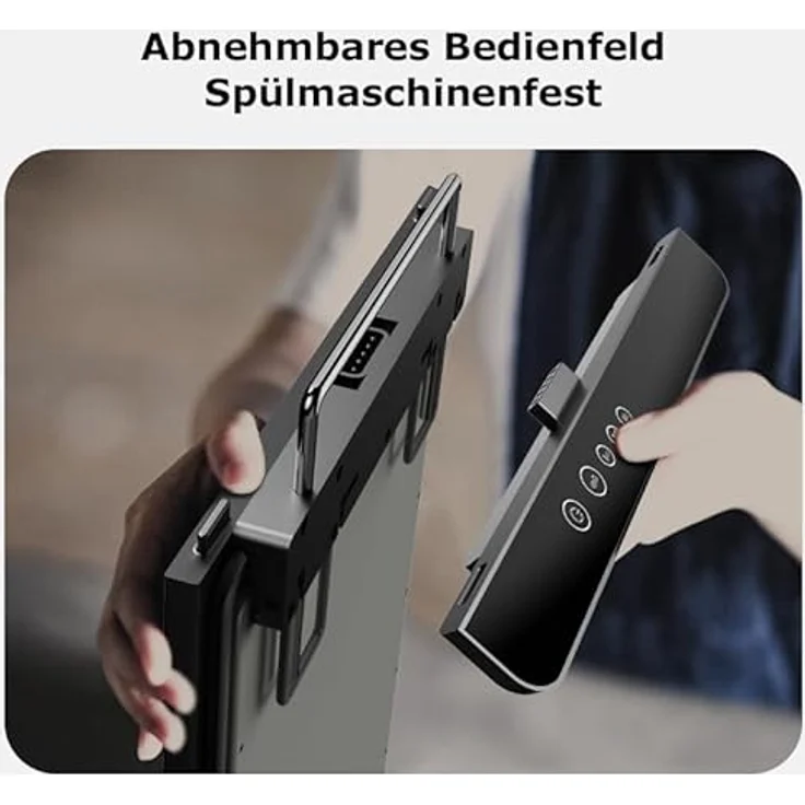 Phönix Germany Tischgrill Elektrogrill, 1300W, Antihaftbeschichtete Grillplatte, Abnehmbares Kabel, Schwarz – Bild 4