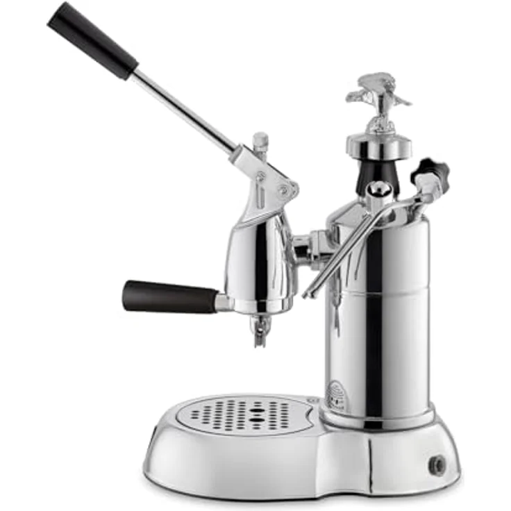 La Pavoni Esperto Milano, Siebträgermaschine in chrom, 950 W, 1,6 l Wassertank, Messinggehäuse – Bild 3