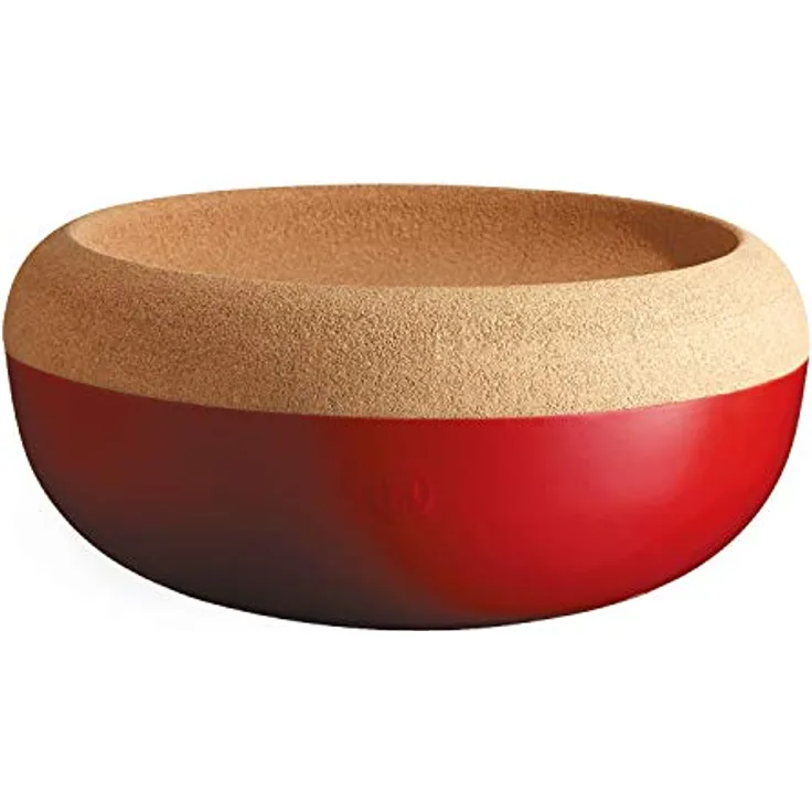 Emile Henry Große Vorratsschale/Obst- und Gemüseschale ø35,5 cm, elegante Präsentation von Früchten, lichtgeschützte Aufbewahrung von Kartoffeln und Zwiebeln, Korkdeckel, langlebig (Burgund)