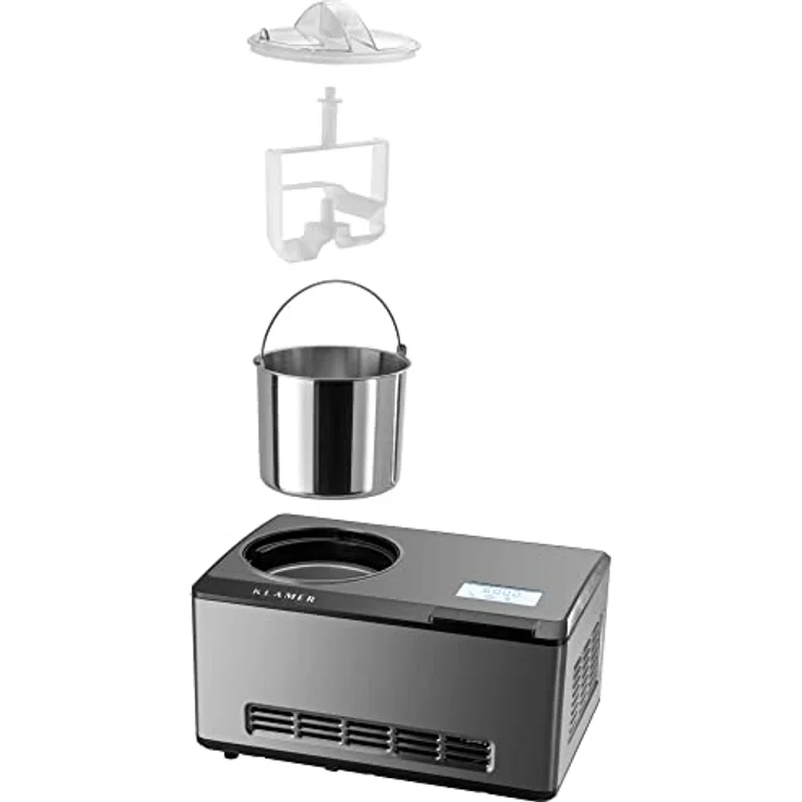 KLAMER 2-in-1 Eismaschine & Joghurtbereiter 2 L, 180 W Eiscrememaschine aus Edelstahl mit Kühl- und Heizfunktion, hausgemachtes Speiseeis mit selbstkühlendem Kompressor – Bild 5