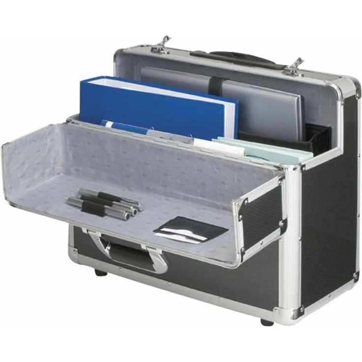 Alumaxx Pilotenkoffer, Carbonoptik, herausnehmbares Organizerfach, Silber-Schwarz, 41 l