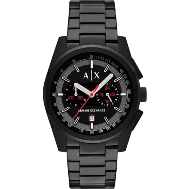 Armani Exchange Herren Analog Quarz Uhr mit Edelstahl Armband AX2864, schwarz – Bild 1
