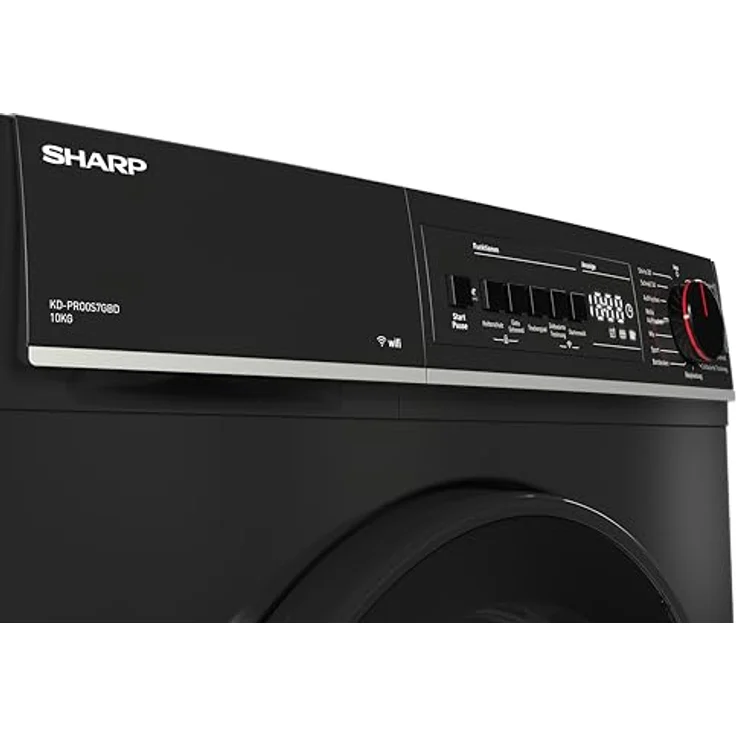 Sharp KD-PRO0S7GBD-DE Wärmepumpentrockner 10 kg, WiFi, mit Sensortrocknung und automatischem Knitterschutz, Edelstahl/Glas-Tür – Bild 6