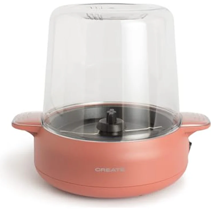 CREATE Popcorn Maker Studio, Popcornmaschine mit Butterschmelzer, 500W, Terrakotta, für 100g Mais in 5 Minuten, süßes oder gesalzenes Popcorn – Bild 1