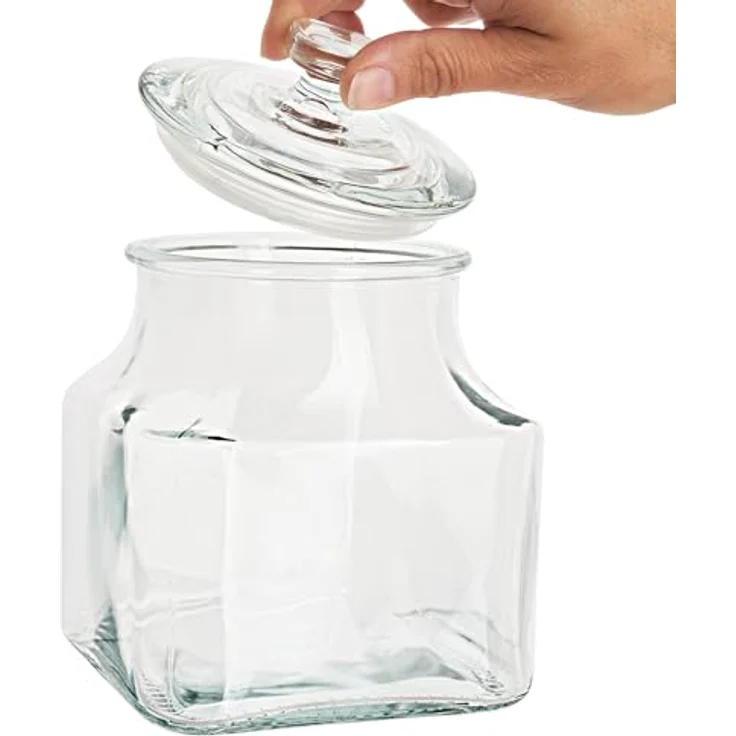 VBS Vorratsglas/Bonbonglas, ca. 900 ml, Glasbehälter mit Deckel, ideal für Küche, Süßigkeiten, Aufbewahrung – Bild 2