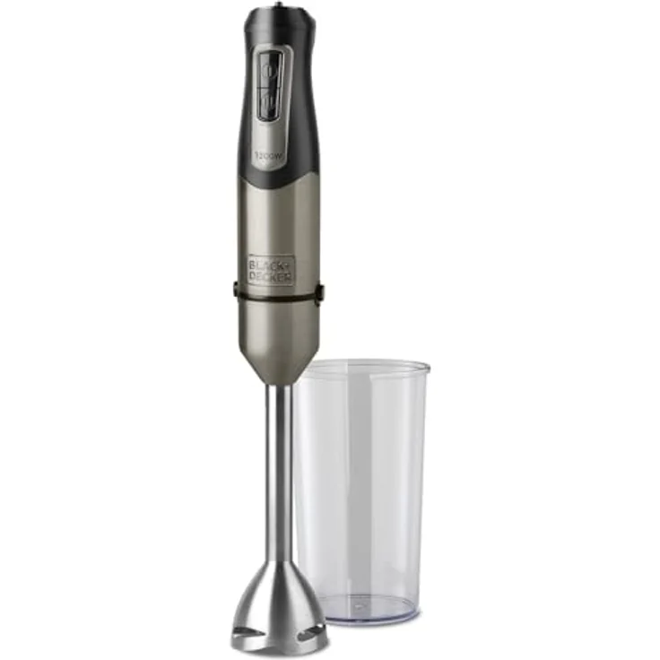 Black+Decker BXHB1200E Handmixer, 1200 W, 20 Geschwindigkeiten und Turbo, 4-stufige Edelstahlklingen, spritzwassergeschützt, leicht und ergonomisch, BPA-frei – Bild 2