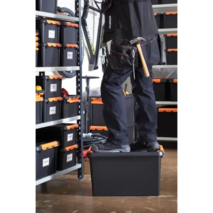 SmartStore Orthex 3193090 Clipbox Smart Store Robust 31, 31 L Vorratsdose in schwarz, extrem schlag- und bruchfest – Bild 3