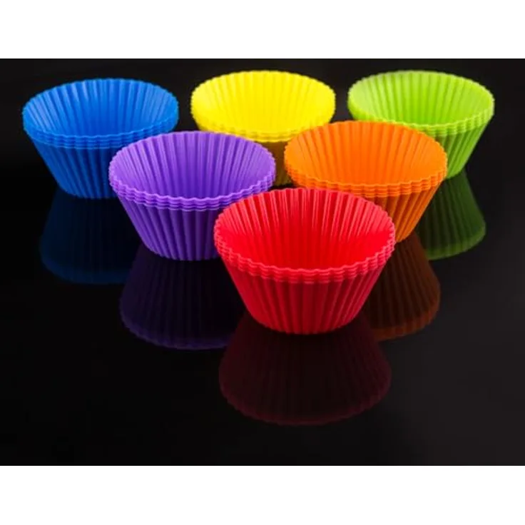 PRECORN Cupcake-Formen Förmchen 24er-Set: Wiederverwendbare Silikon Backformen Muffinformen Muffinförmchen 6 Farben für köstliche Muffins & mehr! BPA-frei, hitzebeständig