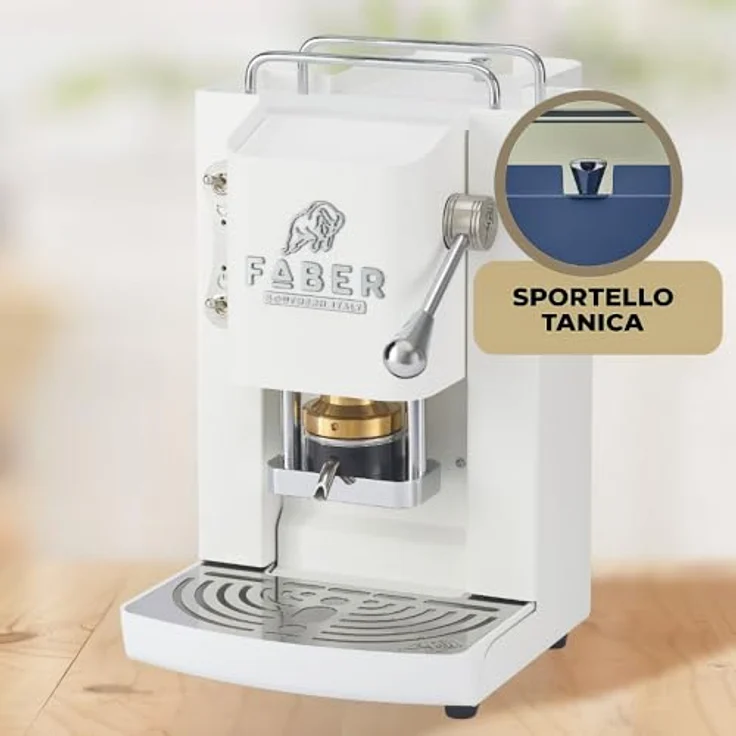 Faber Coffee Machines Kaffeepadmaschine Pro Deluxe 3.0 Chrom, ESE-Pad-kompatible Espressomaschine mit hygienischem Glas-Wassertank und magnetisch abnehmbarer Brühgruppe – Bild 6