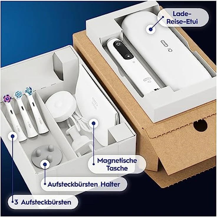 Oral-B iO Series 9 Plus Edition Elektrische Zahnbürste/Electric Toothbrush, PLUS 3 Aufsteckbürsten inkl. Whitening, Magnet-Etui, 7 Putzmodi, recycelbare Verpackung, Geschenk Mann/Frau, white – Bild 3