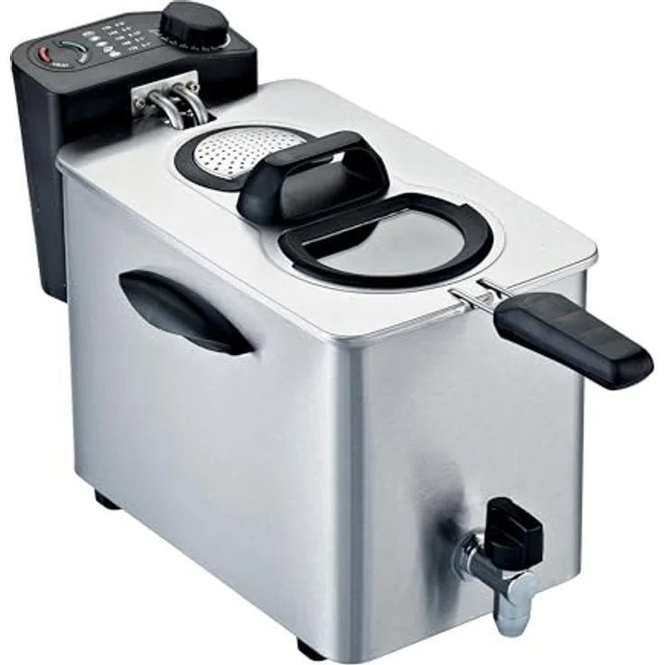 RGV Fritteuse Type 4-N edelstahl, 4 Liter Fassungsvermögen, mit Ablaufhahn, 2500 Watt – Bild 2