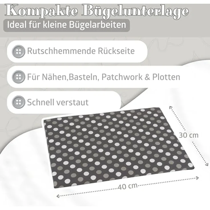 Semplix Dampfbügeleisen-Set, inkl. Prym Mini-Bügeleisen, Bügelunterlage (30 x 40 cm), Silikonablage, grau/grün, 375 W – Bild 2