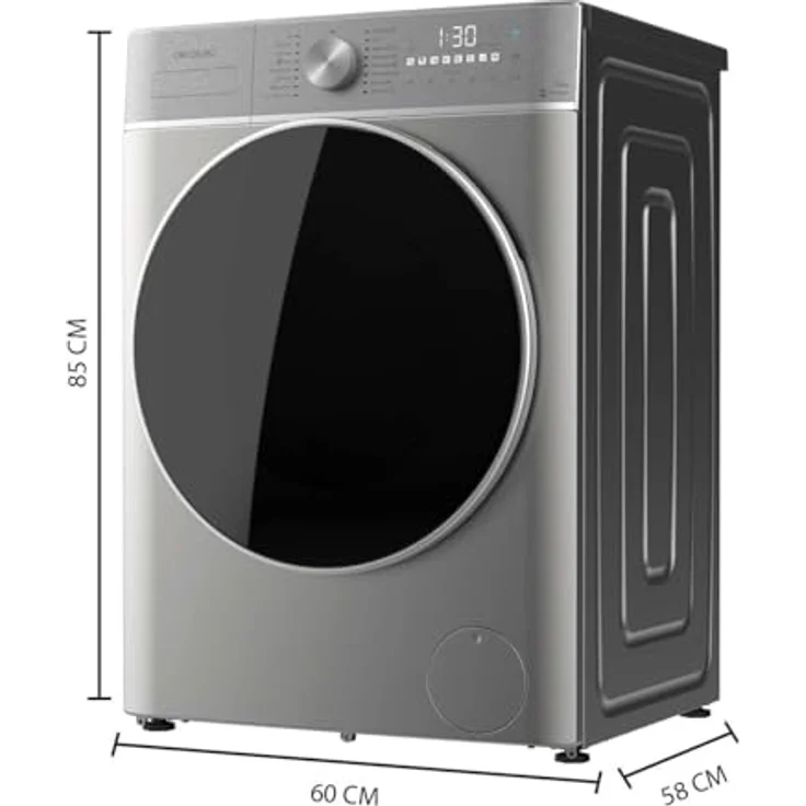 Cecotec Bolero DressCode 10800 Inverter Steel, Frontlader-Waschmaschine 10 kg, 1400 U/min, 16 Programme, Inverter Plus Motor, SteamMax, Intelligentes Waschen, Ladungsdetektor, Energieeffizienzklasse A – Bild 2