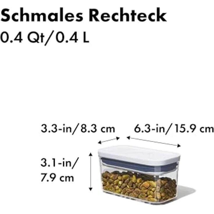 OXO Good Grips POP-Behälter ? luftdichte, stapelbare Aufbewahrung von Lebensmitteln ? 0,4 L für Backpulver und mehr – Bild 2