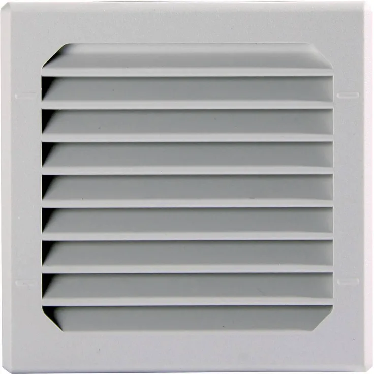 Elmeko LV 80, Belüftungsventilator 230V AC mit 11 m³/h Luftdurchsatz, 5 W, Lichtgrau, kompakte Bauweise 80 x 80 x 44,5 mm