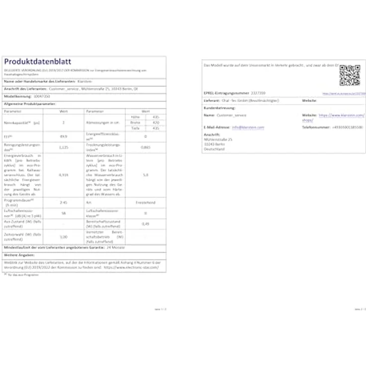 Klarstein Amazonia Mini Geschirrspüler, Kompakte Tischspülmaschine mit Wassertank, 7 Programme, 5L Wasserverbrauch, Digitalanzeige, Leise 58dB, Tragbar, Silber – Bild 8