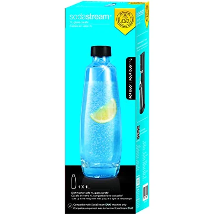 Sodastream Glaskaraffe für Duo-Sprudelwasserbereiter, klare, spülmaschinenfeste Glasflasche, 1 l – Bild 5