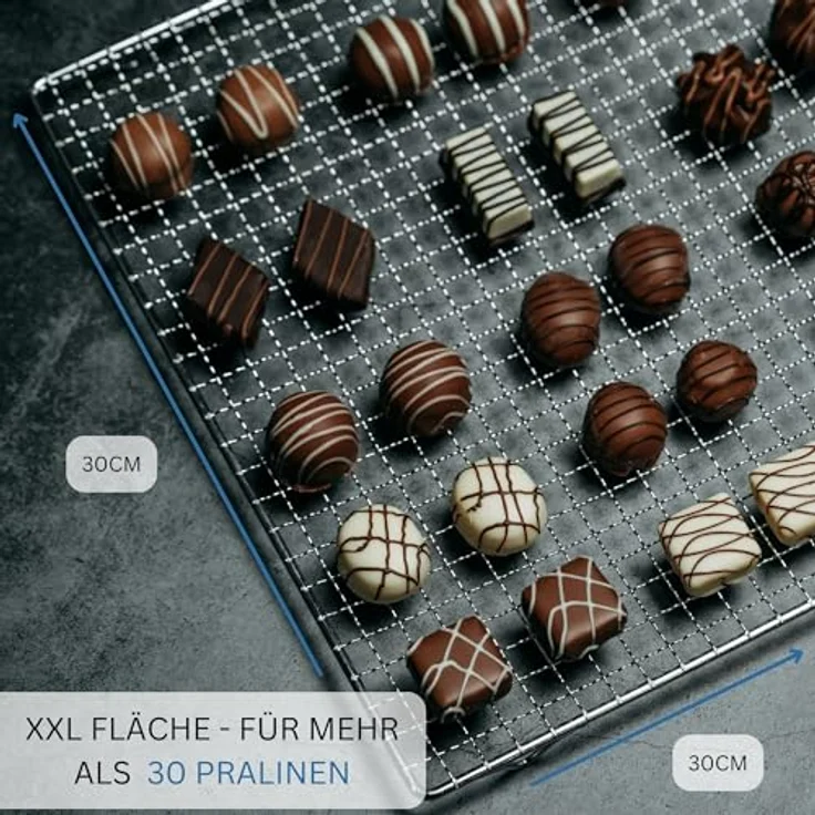Westmark Pralinen--Dekorier-Set: 2 Tauchgabeln, 1 Tauchspirale, Abtropfgitter und Rezepteheft, Stahl-Rostfreier Edelstahl, Silber, 31472260 – Bild 3