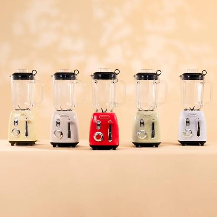 Cecotec Standmixer Retro Power Black Titanium RetroBlue, 1200 W, 1,5 L Glasbehälter, einstellbare Geschwindigkeit, 4 Klingen mit schwarzer Titanbeschichtung, 100% Kupfermotor – Bild 4