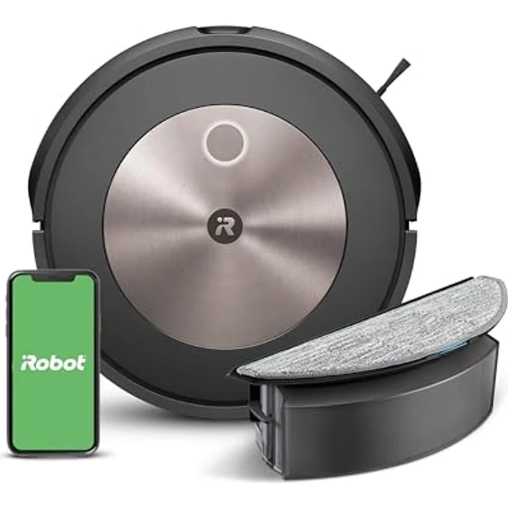 iRobot Roomba Combo j5 (j5176) Saug- und Wischroboter, Kartierung und PrecisionVision Navigation, 4-Stufen-Reinigung, Objekterkennung und -vermeidung, Indiv. Anpassung, Sprachassistentenkompatibel – Bild 1