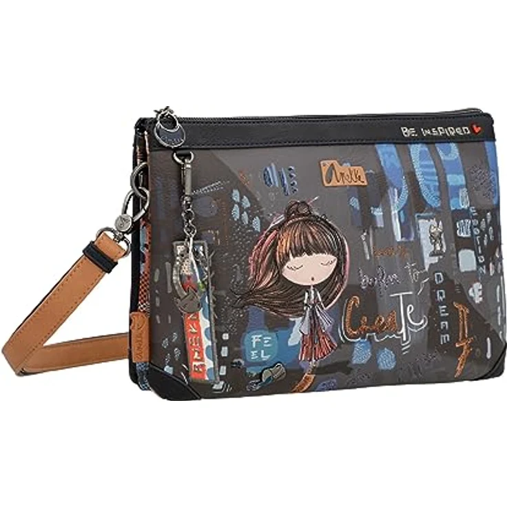 Anekke Contemporary 2 Compartment Shoulder Bag M, Umhängetasche in Multicolor mit abnehmbarem und verstellbarem Schulterriemen – Bild 2
