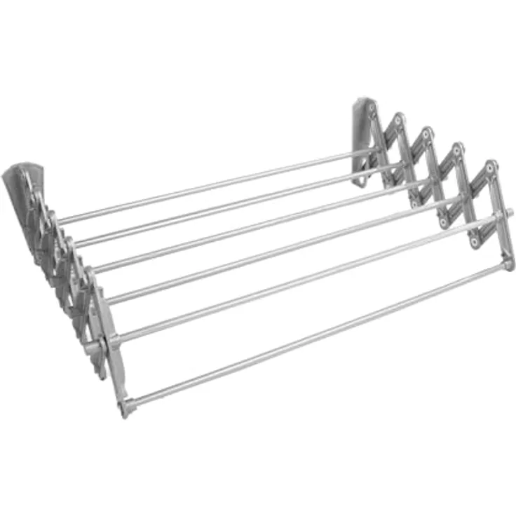ABJ Wandwäschetrockner Teleskop Wäschetrockner für die Wand Akkordeon Trockenständer Wandmontage (Silber, 50cm) - Geräumiger Ausziehbarer Wandwäschetrockner, sehr stabil und robust, ideal für Innen und Außen geeignet
