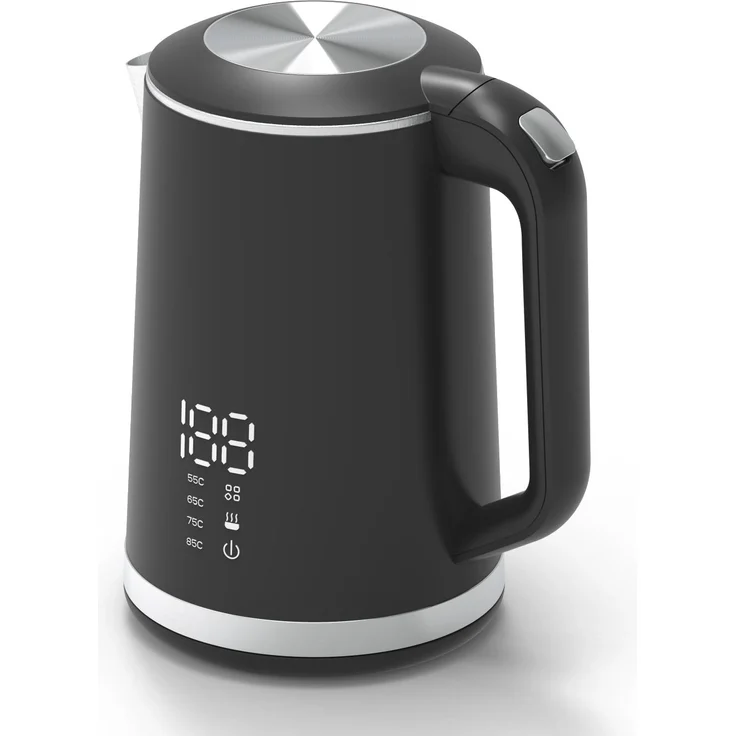 TEKOO Edelstahl-Wasserkocher mit Memory-Funktion & LED-Display, 1,5L, 1500 Watt, Entchlorung, doppeltwandig