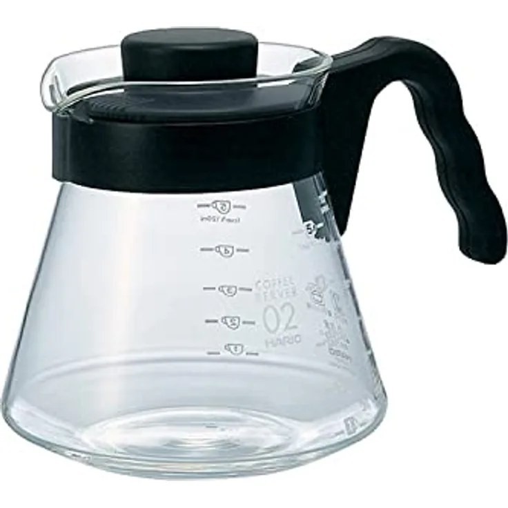Hario V60 Coffee Server Carafe VCS-02B, 700 ml, farbloses Glas, Japan Import, 17,3 x 14,1 x 13 cm
