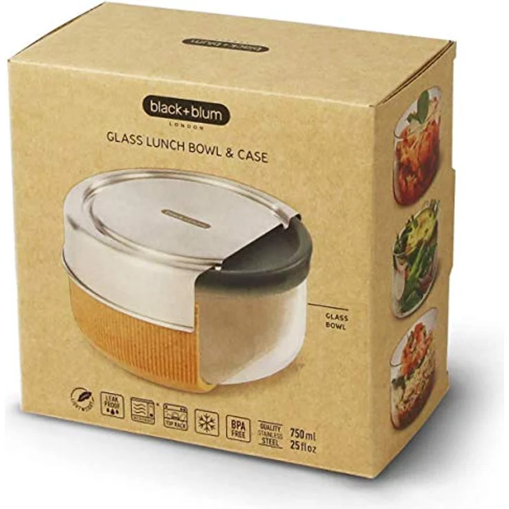 Black+Blum Lunchschale Lunchbecher, Glas, Mandel, 750 ml- 25 FL oz – Bild 5