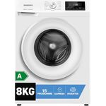 HEINRICHS Waschmaschine 8kg, 15 Programme, 1400 U/min., Aqua-Stop, LED-Display, Timer, Kindersicherung, Inverter Motor, Energieeffizienzklasse A, weiß