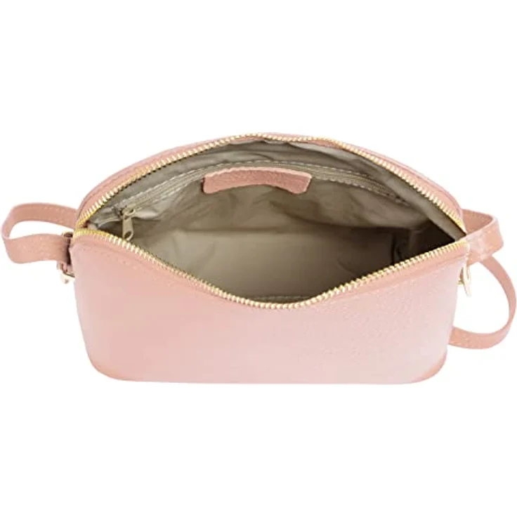 Cluty Umhängetasche aus echt Leder, Made in Italy, goldene Details, Höhe 18 cm, Breite 20 cm, Tiefe 4 cm, Schwarz – Bild 6