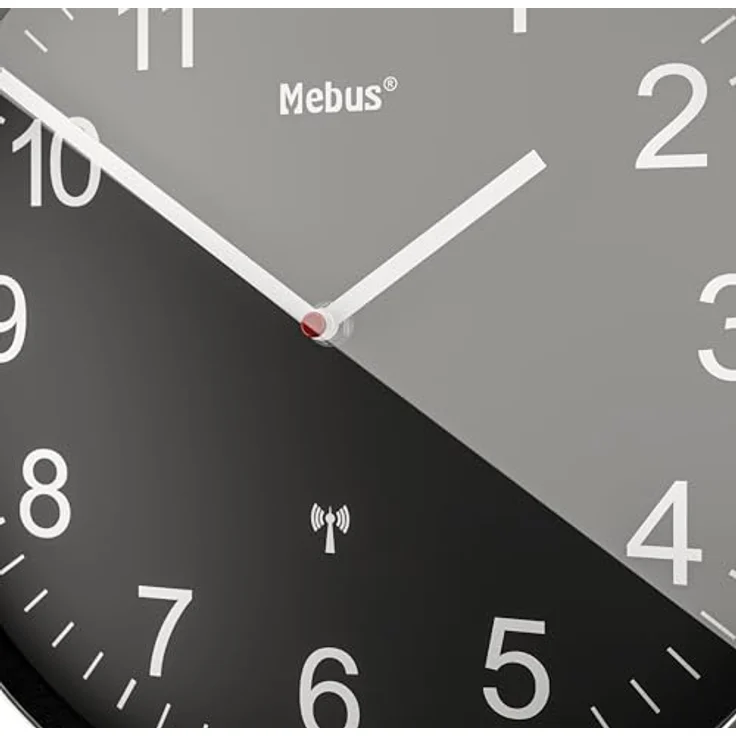 XXXLutz Funkuhr Schwarz, Wanduhr aus Metall mit modernen Dekorationselementen – Bild 4