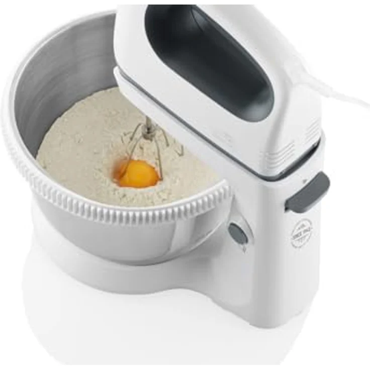 ETA Handmixer Crema II mit Schüssel I Schlagen, Kneten I 400W I 5 Geschwindigkeitsstufen + TURBO-Taste I Rotationsschüssel 3,6l I 2x Edelstahlrührbesen, 2x Edelstahlknethaken – Bild 3