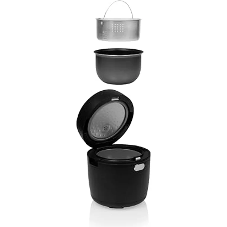 Tristar Digitaler Reiskocher, Dampfgarer, 0,6 l, 350 W, schwarz – Bild 2
