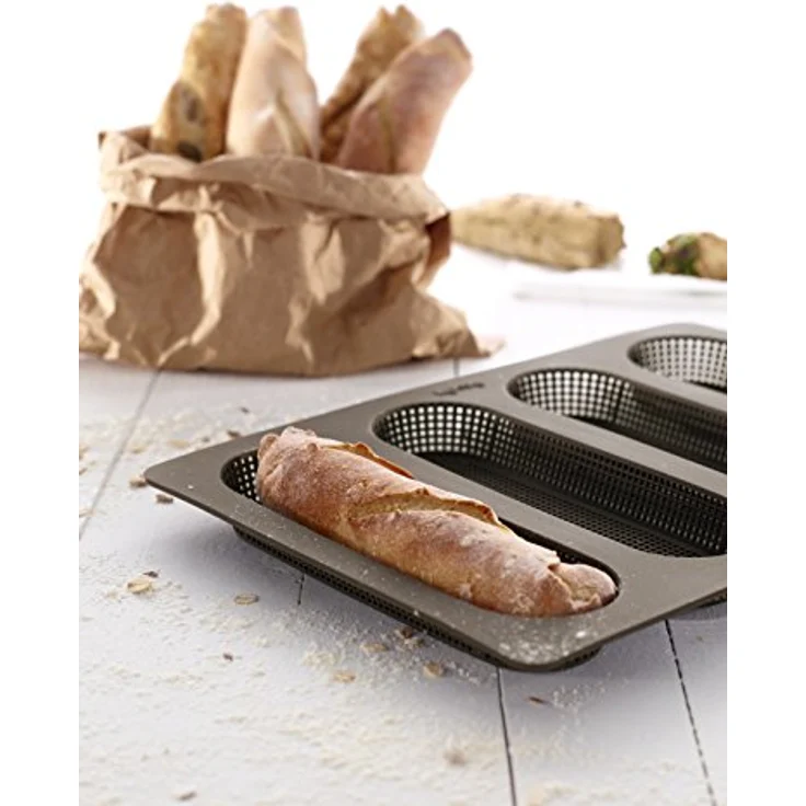 Lékué Kit Bread Essential, Brotbackschale-Baguette-Backform, Set, Silikon Braun, 600 ml – Bild 7