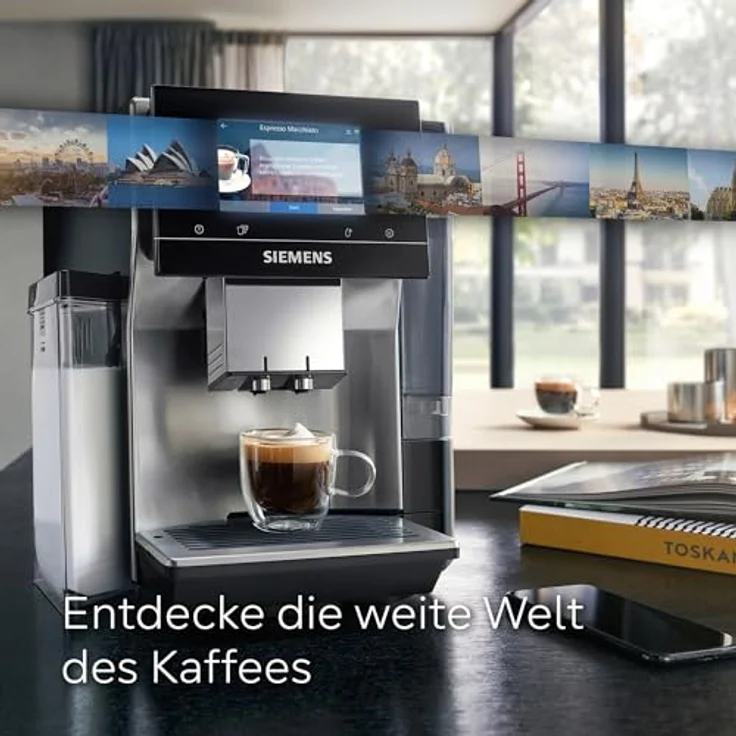 Siemens Kaffeevollautomat EQ700 integral Edelstahl TQ717D03, 36 Heiß- und Kaltgetränke, Home Connect, Silber – Bild 9