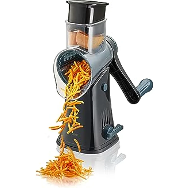 Gefu Trommelreibe Click - Mit fünf Klingeneinsätze, Käsereibe, Gemüsereibe – Bild 2