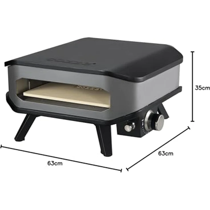 Cozze Gas-Pizzaofen 17, 8 kW, 450 °C, Backzeit nur 2 Minuten, 42,5 x 42,5 cm, schwarz – Bild 9