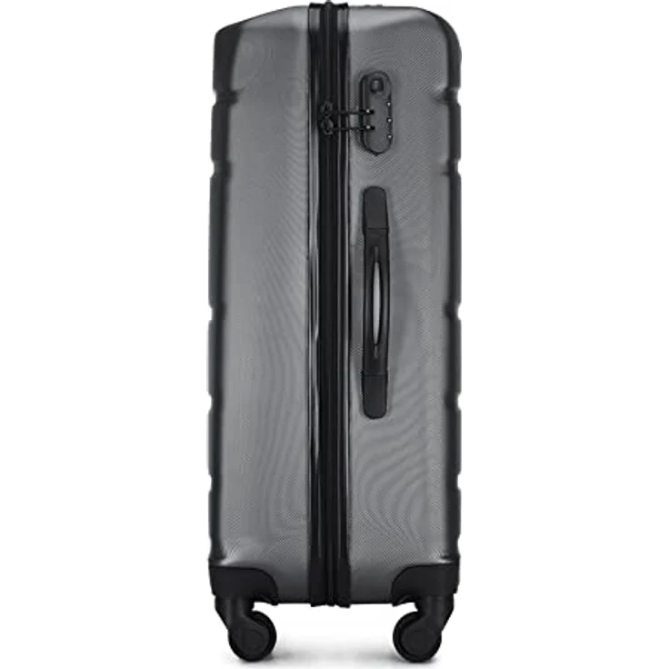 WITTCHEN Mittlerer Koffer Trolley Koffer Reisekoffer aus ABS Hartschalen Trolley 4 Rollen Kombinationsschloss Grau 56-3A-652-01 – Bild 3