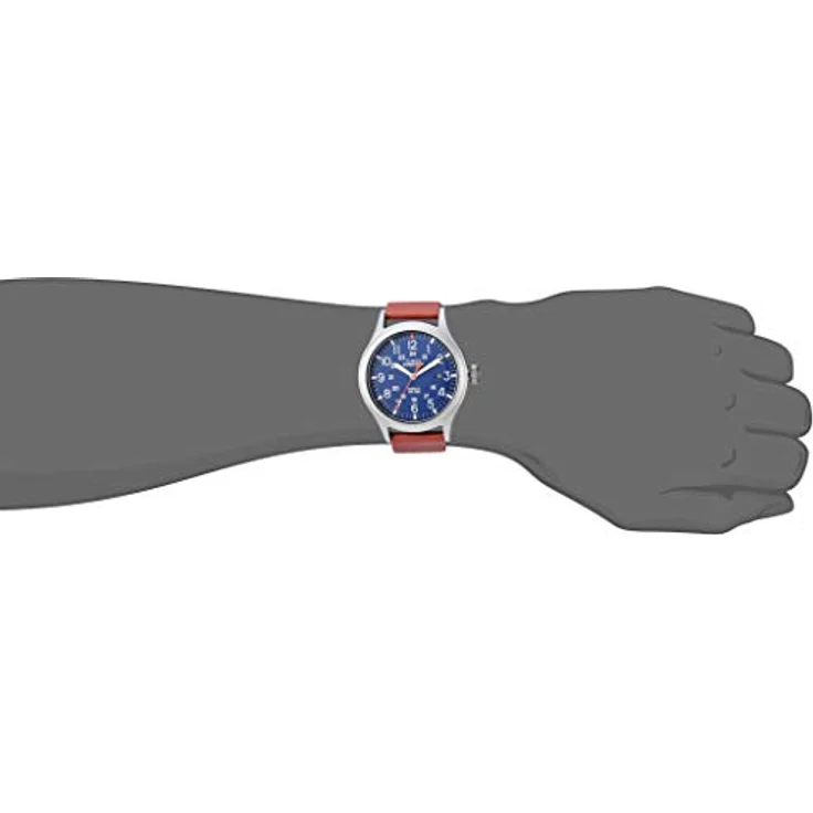 Timex Herren Armbanduhr TW4B141009J, blaues Nylonband mit braunem Echtlederbesatz, 40 mm Gehäuse, Indiglo Leuchtzifferblatt – Bild 5