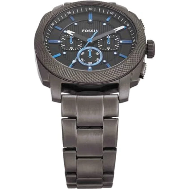 Fossil FS6098, Herren Analog Quarz Uhr mit schwarzem Zifferblatt, Edelstahl-Armband, 44 mm Gehäuse, wasserdicht bis 50 m, 2 Jahre Garantie – Bild 4