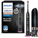 Philips Sonicare DiamondClean Smart 9400 elektrische Zahnbürste, Schallzahnbürste mit App, Drucksensor, Bürstenkopferkennung, 4 Putzmodi und 3 Intensitätsstufen, Schwarz