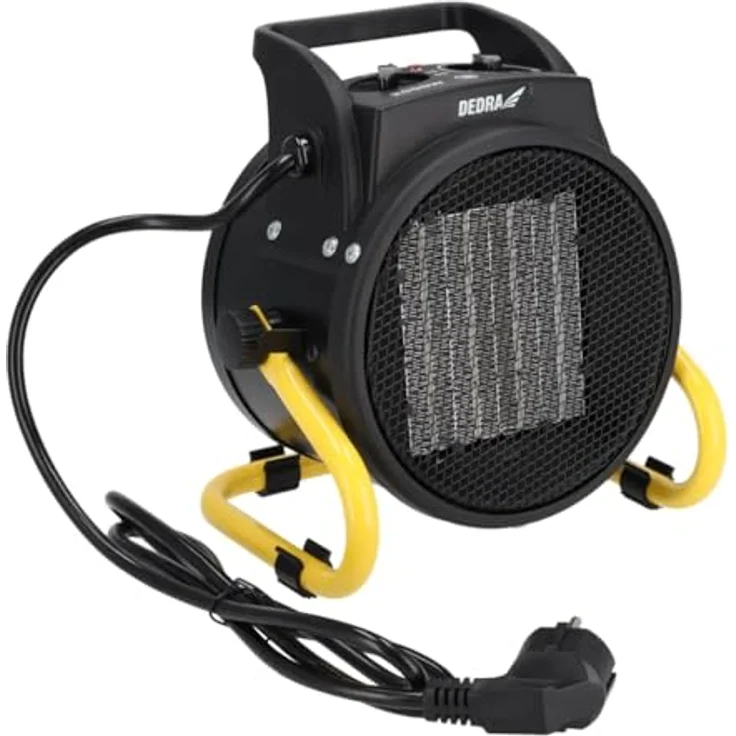 Dedra Elektrische PTC-Heizung 2,0 kW, rund, schwarz, Thermostat, Überhitzungsschutz, drei Betriebsarten, für Heizfläche bis 20 m² – Bild 5